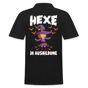 Hexe in Ausbildung Halloween - Männer Poloshirt - Schwarz - Hinten - Kai (181cm)