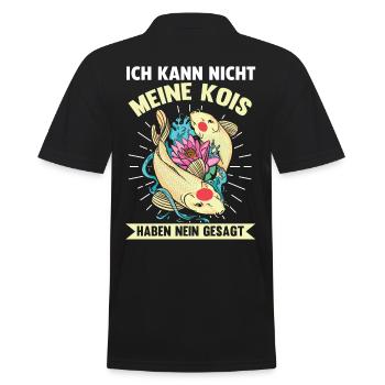 Fische Kois Koi - Männer Poloshirt - Schwarz - Hinten - Kai (181cm)