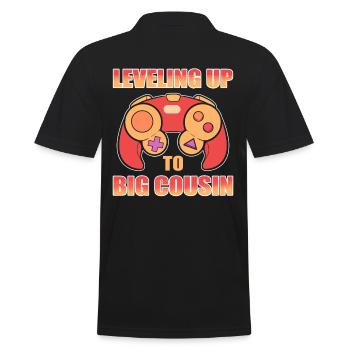Leveling Up To Big Cousin Family Cousin - Männer Poloshirt - Schwarz - Hinten - Kai (181cm)