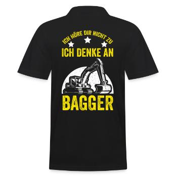 Baggern Baggerfahrer Bagger - Männer Poloshirt - Schwarz - Hinten - Kai (181cm)