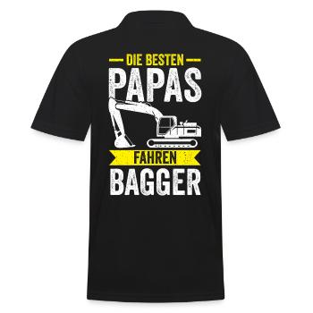 Baggerfahrer Papa Vater Vatertag Baggern Bagger - Männer Poloshirt - Schwarz - Hinten - Kai (181cm)