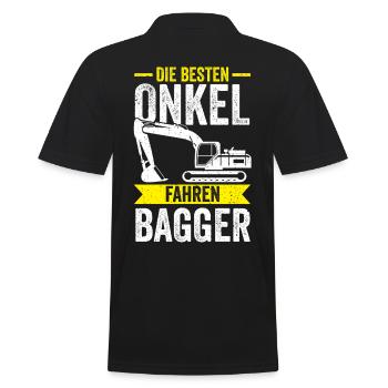 Baggerfahrer Onkel Baggern Bagger - Männer Poloshirt - Schwarz - Hinten - Kai (181cm)