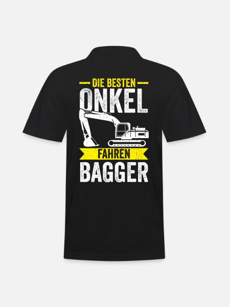 Baggerfahrer Onkel Baggern Bagger - Männer Poloshirt - Schwarz