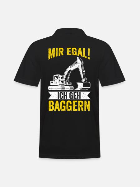 Baggern Baggerfahrer Tiefbauer Bagger - Männer Poloshirt - Schwarz