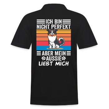 Hund Aussie Züchter Aussie Australian Shepherd - Männer Poloshirt - Schwarz - Hinten - Kai (181cm)