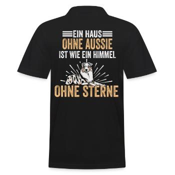 Hundeliebhaber Hund Aussie Australian Shepherd - Männer Poloshirt - Schwarz - Hinten - Kai (181cm)