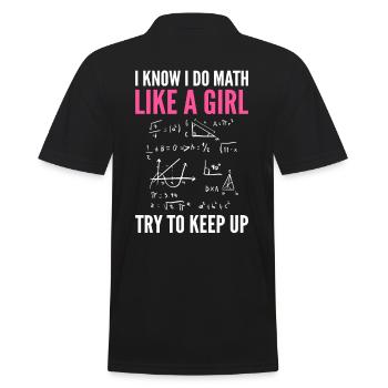 Je sais que je fais des mathématiques comme une - Polo Homme - noir - Dos - Kai (181cm)
