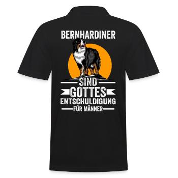 Lustige Sprüche Bernhardiner - Männer Poloshirt - Schwarz - Hinten - Kai (181cm)