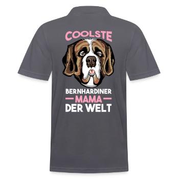 Bernhardiner Bernhardiner Mama - Männer Poloshirt - Anthrazit - Hinten - Nico (186cm)