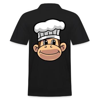 Cook Cooks Monkey Hobby Chef Culinary Art Kitchen - Men's Polo Shirt - black - Back - Kai (181cm)