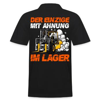 Logistik Lager Gabelstaplerfahrer Staplerfahrer - Männer Poloshirt - Schwarz - Hinten - Kai (181cm)
