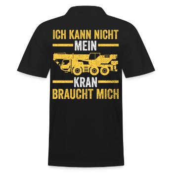 Krahnführer Baustelle Kran - Männer Poloshirt - Schwarz - Hinten - Kai (181cm)