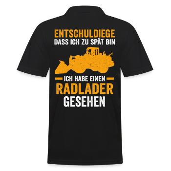 Tiefbau Radladern Radladerfahrer Radlader - Männer Poloshirt - Schwarz - Hinten - Kai (181cm)