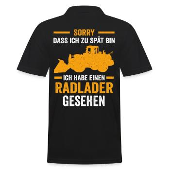 Radladerfahrer Baustelle Radladern Radlader - Männer Poloshirt - Schwarz - Hinten - Kai (181cm)