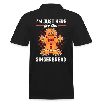 I'm Just Here For The Gingerbread Gingerbread Man - Männer Poloshirt - Schwarz - Hinten - Kai (181cm)
