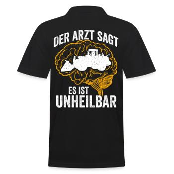 Der Arzt sagt es ist unheilbar Radlader - Männer Poloshirt - Schwarz - Hinten - Kai (181cm)