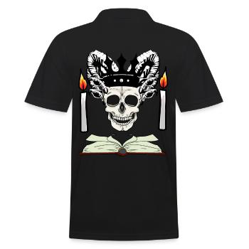 Totenkopf Satan Teufel Altar Okkult Satanisch - Männer Poloshirt - Schwarz - Hinten - Kai (181cm)