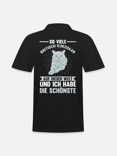 Katzen Britisch Kurzhaar - Männer Poloshirt - Schwarz
