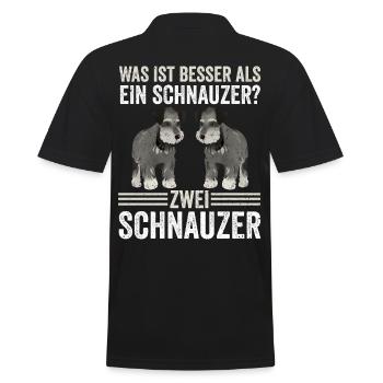 Zwei Schnauzer Hund Schnauzer - Männer Poloshirt - Schwarz - Hinten - Kai (181cm)