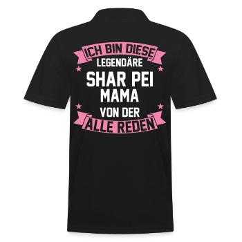 Shar Peimama Shar Pei Mama - Männer Poloshirt - Schwarz - Hinten - Kai (181cm)