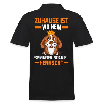 Springer Spaniel - Männer Poloshirt - Schwarz - Hinten - Kai (181cm)
