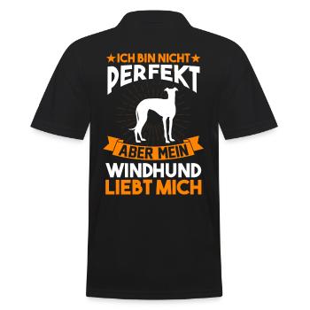 Hund Windhund Züchter Windhund - Männer Poloshirt - Schwarz - Hinten - Kai (181cm)