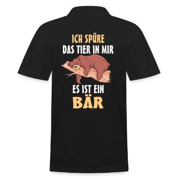 Bär Faulbär Braunbär Bären - Männer Poloshirt - Schwarz - Hinten - Kai (181cm)
