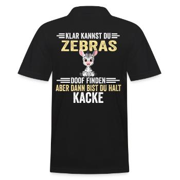 Lustige Sprüche Zebra - Männer Poloshirt - Schwarz - Hinten - Kai (181cm)