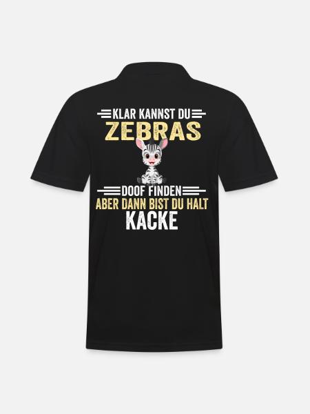 Lustige Sprüche Zebra - Männer Poloshirt - Schwarz