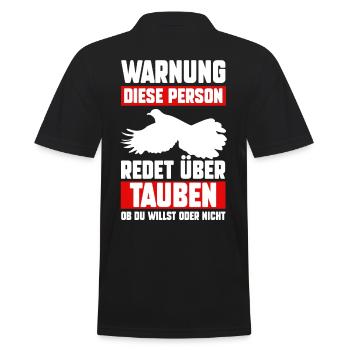 Vogel Warnung diese Person redet über Taube - Männer Poloshirt - Schwarz - Hinten - Kai (181cm)