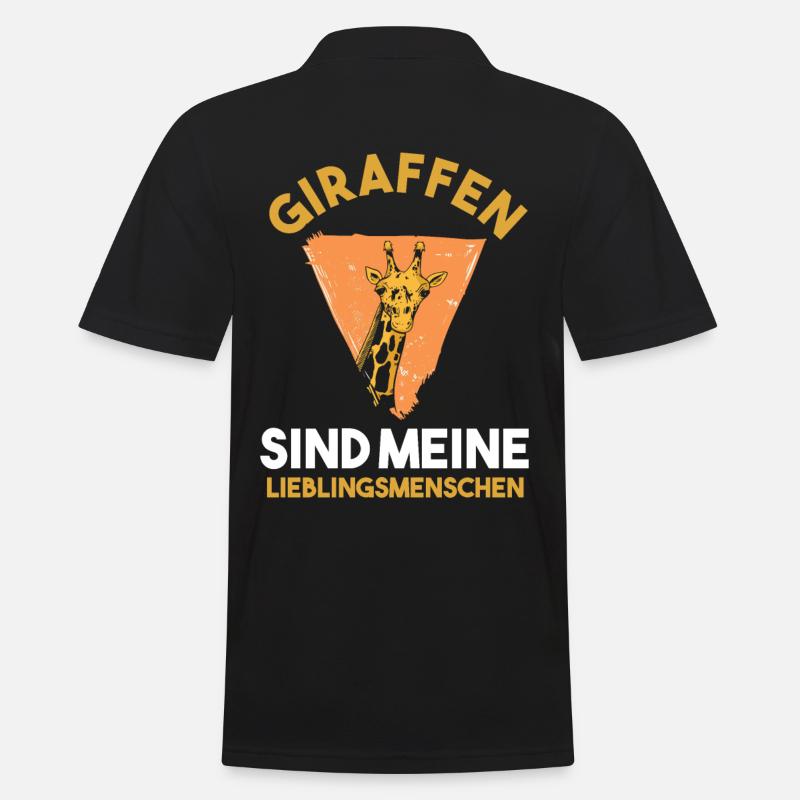 Giraffe Giraffen - Männer Poloshirt - Schwarz