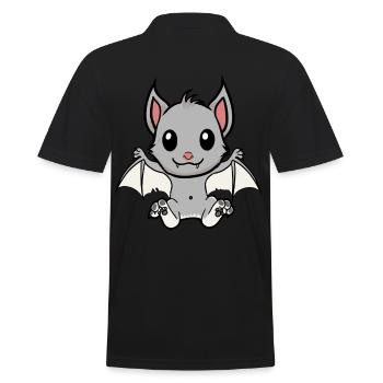 Halloween Bloodsucker Bat Horror Child Baby - Men's Polo Shirt - black - Back - Kai (181cm)