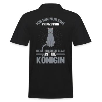 Prinzessin Katze Königin Katzen Russisch Blau - Männer Poloshirt - Schwarz - Hinten - Kai (181cm)