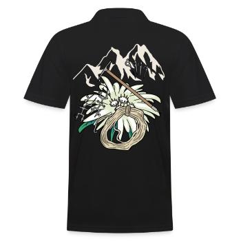 Mountaineer Outdoor Mountaineer Alps Tyrol Mountain - Men's Polo Shirt - black - Back - Kai (181cm)