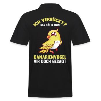 Vogel Verrückter Kanarienvogel - Männer Poloshirt - Schwarz - Hinten - Kai (181cm)