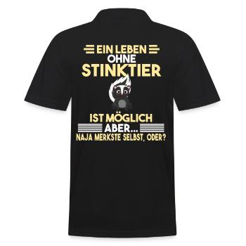 Ein Leben ohne Stinktiere - Männer Poloshirt - Schwarz - Hinten - Kai (181cm)