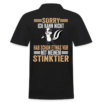 Stinktier Stinktiere - Männer Poloshirt - Schwarz - Hinten - Kai (181cm)