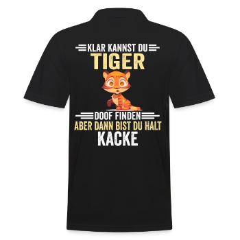 Tiger Zootier - Männer Poloshirt - Schwarz - Hinten - Kai (181cm)