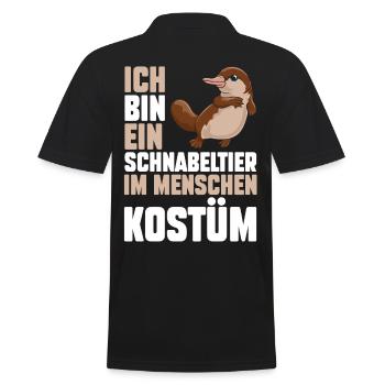 ich bin ein Schnabeltier - Männer Poloshirt - Schwarz - Hinten - Kai (181cm)