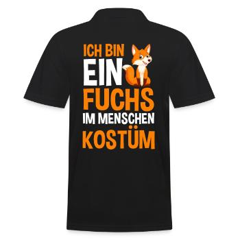 Ich bin ein Fuchs im Menschen Kostüm - Männer Poloshirt - Schwarz - Hinten - Kai (181cm)