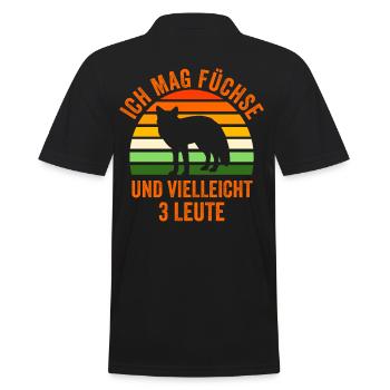 Füchse Wald Fuchs - Männer Poloshirt - Schwarz - Hinten - Kai (181cm)