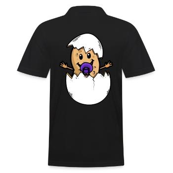 Erdnuss Baby Elternzeit Eltern Schwanger Geburt Ei - Männer Poloshirt - Schwarz - Hinten - Kai (181cm)