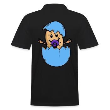 Erdnuss Eierschale Geburt Baby schlüpfen Ei - Männer Poloshirt - Schwarz - Hinten - Kai (181cm)