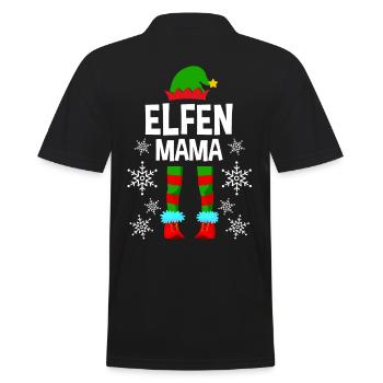 Elfen Mama Elfe Partnerlook Weihnachten Weihnachts - Männer Poloshirt - Schwarz - Hinten - Kai (181cm)