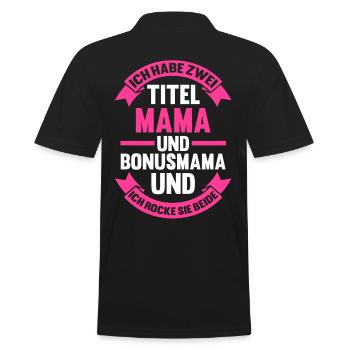 Stiefmutter Muttertag Bonusmama - Männer Poloshirt - Schwarz - Hinten - Kai (181cm)