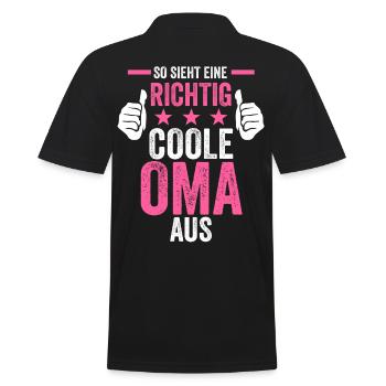So sieht eine richtig coole Oma aus - Männer Poloshirt - Schwarz - Hinten - Kai (181cm)