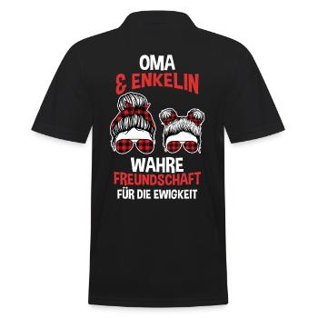 Oma und Enkelin - Männer Poloshirt - Schwarz - Hinten - Kai (181cm)