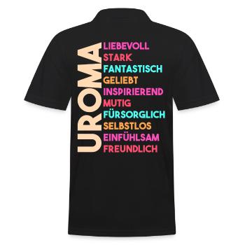 Urgroßmutter Uroma - Männer Poloshirt - Schwarz - Hinten - Kai (181cm)