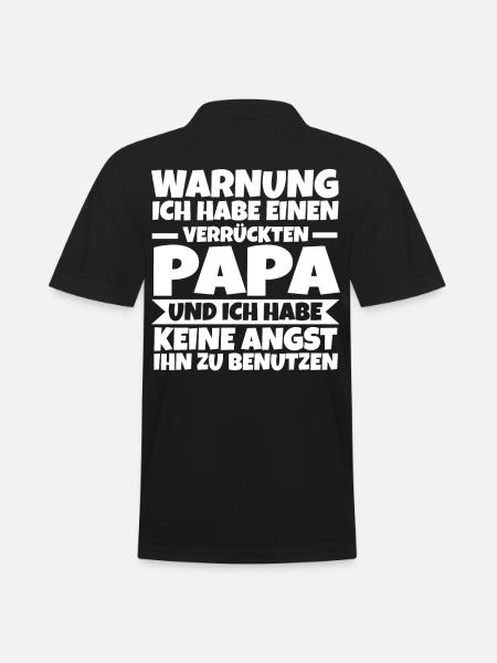 Verrückter Papa - Männer Poloshirt - Schwarz
