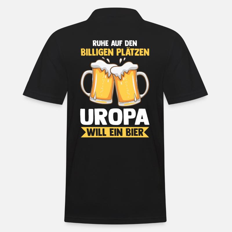 Uropa Bier - Männer Poloshirt - Schwarz